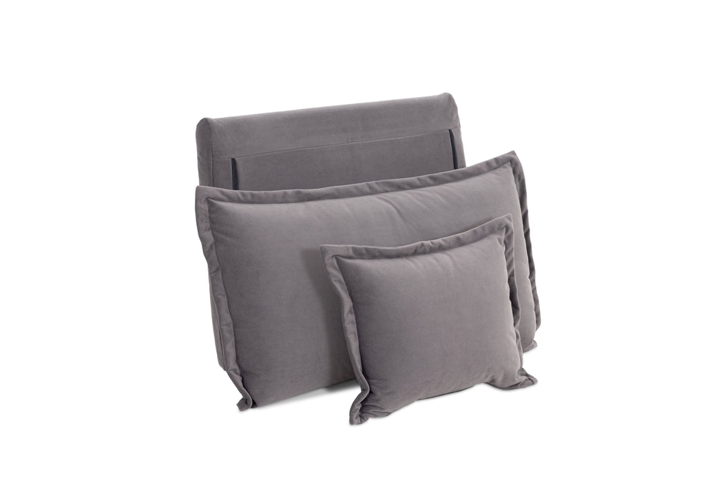 Backrest Velvet Graphite with Fringe