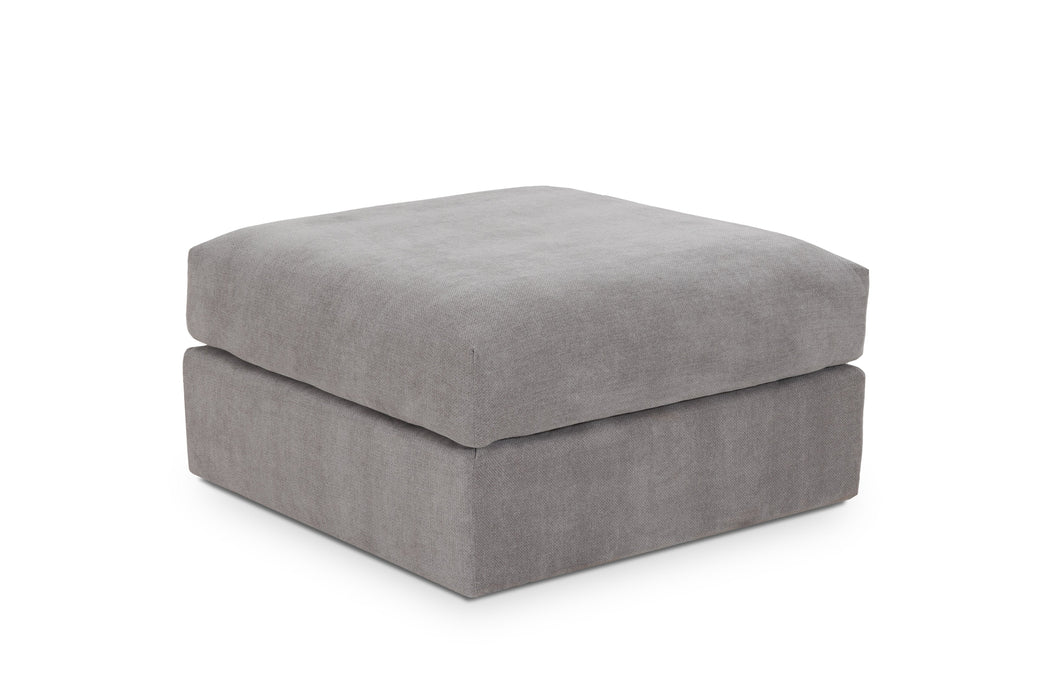 Ottoman Chenille Taupe with Fringe